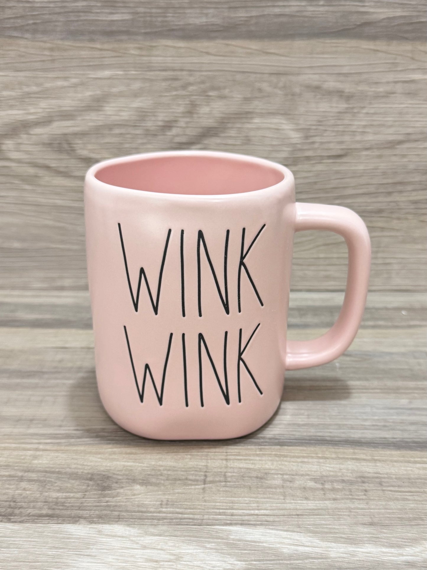 Rae Dunn Wink Wink Matte Pink Mug