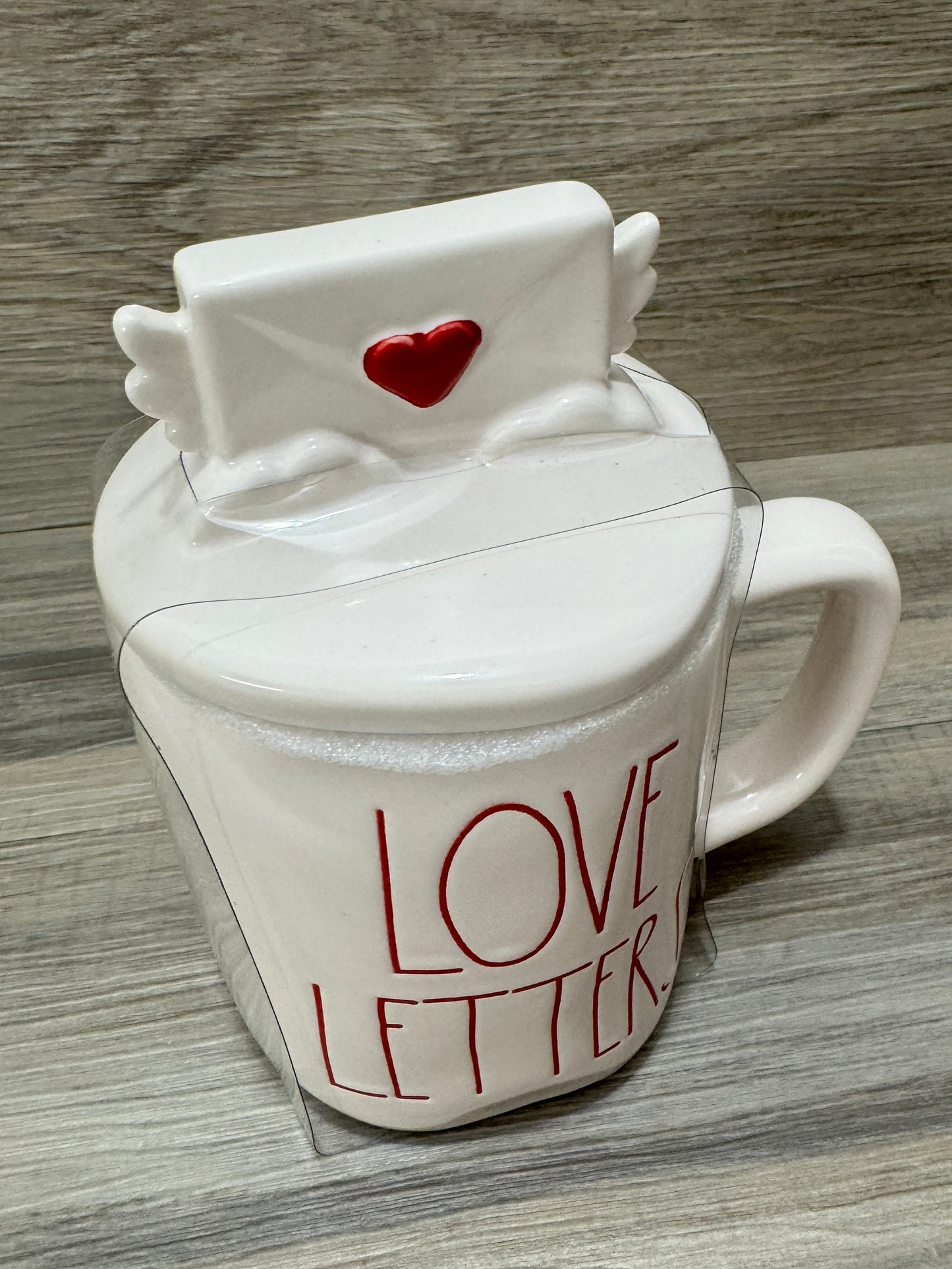 Rae Dunn Love Letters Mug with Topper