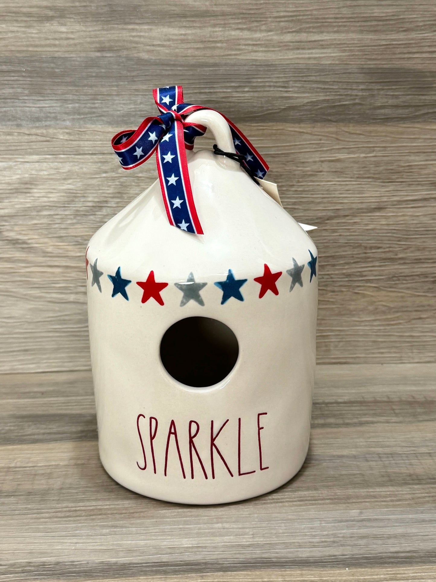 Rae Dunn Sparkle Watercolor Stars Birdhouse