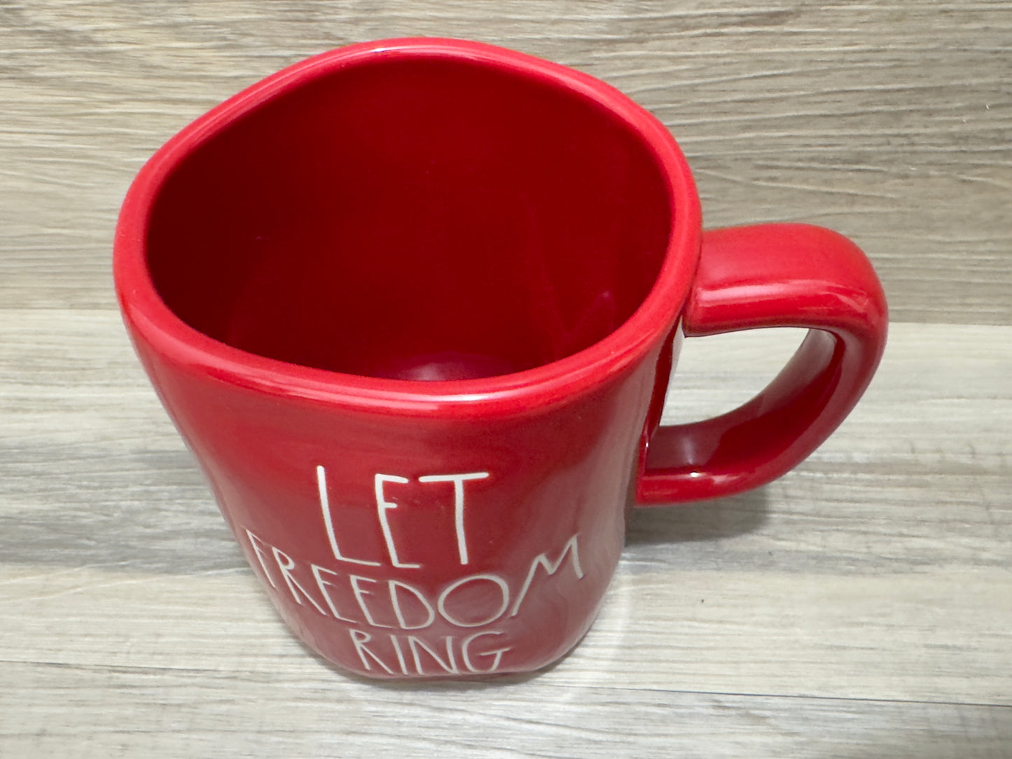 Rae Dunn Let Freedom Ring Red Mug