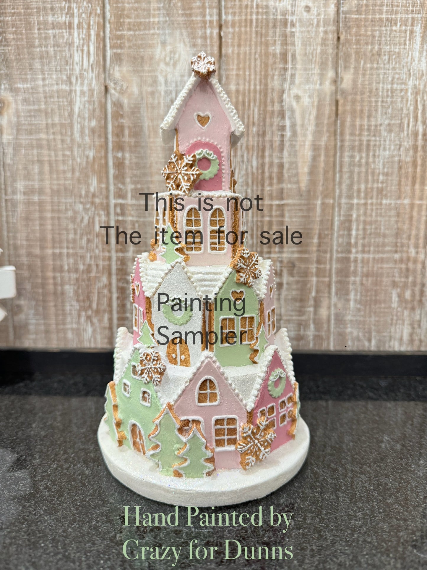 Gingerbread House in a Cloche Stand *Handpainted (Read Description)