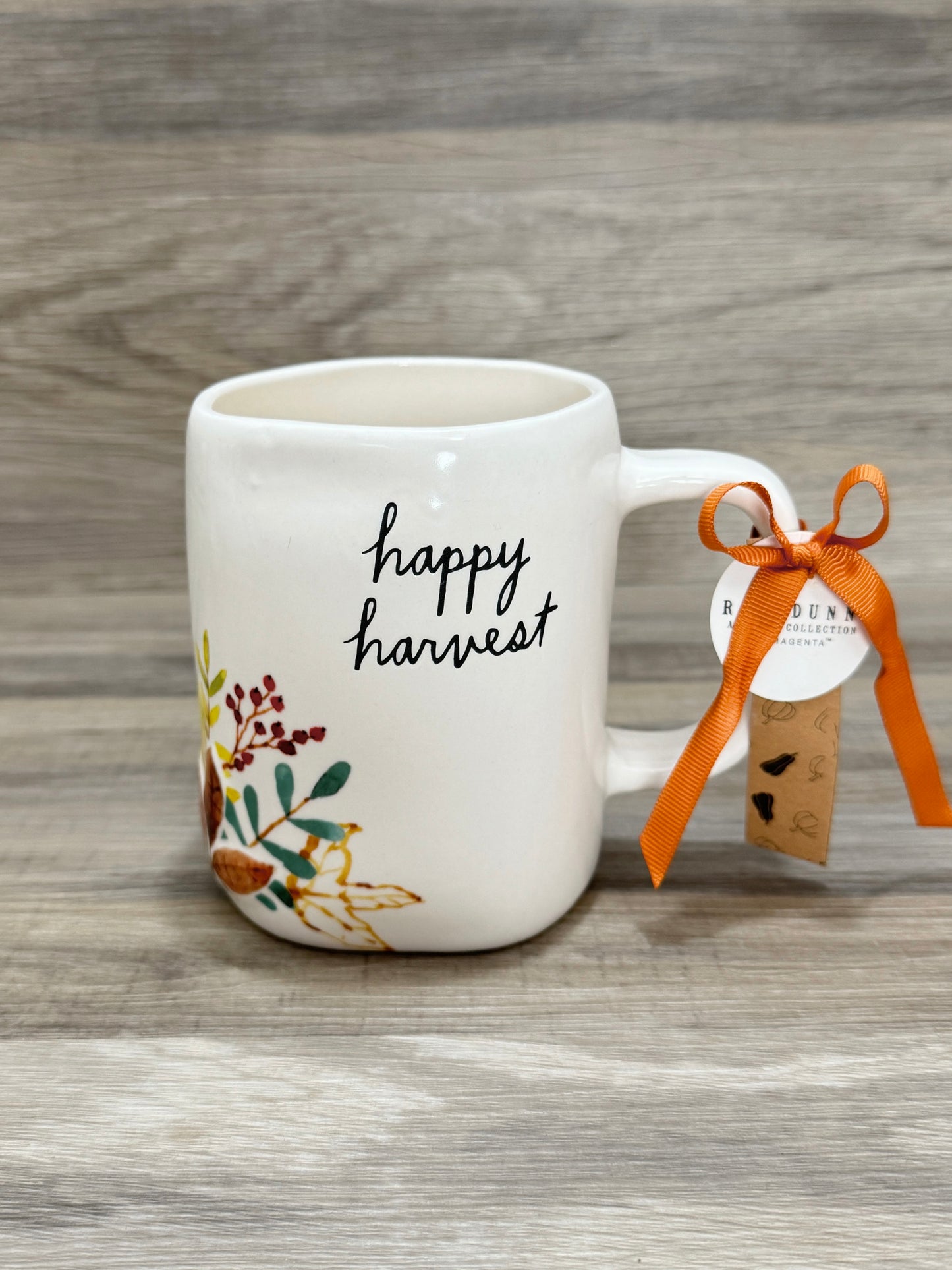 Rae Dunn Happy Harvest Watercolor Leaves Mug