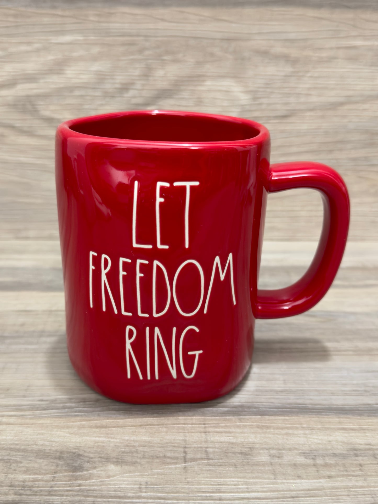 Rae Dunn Let Freedom Ring Red Mug