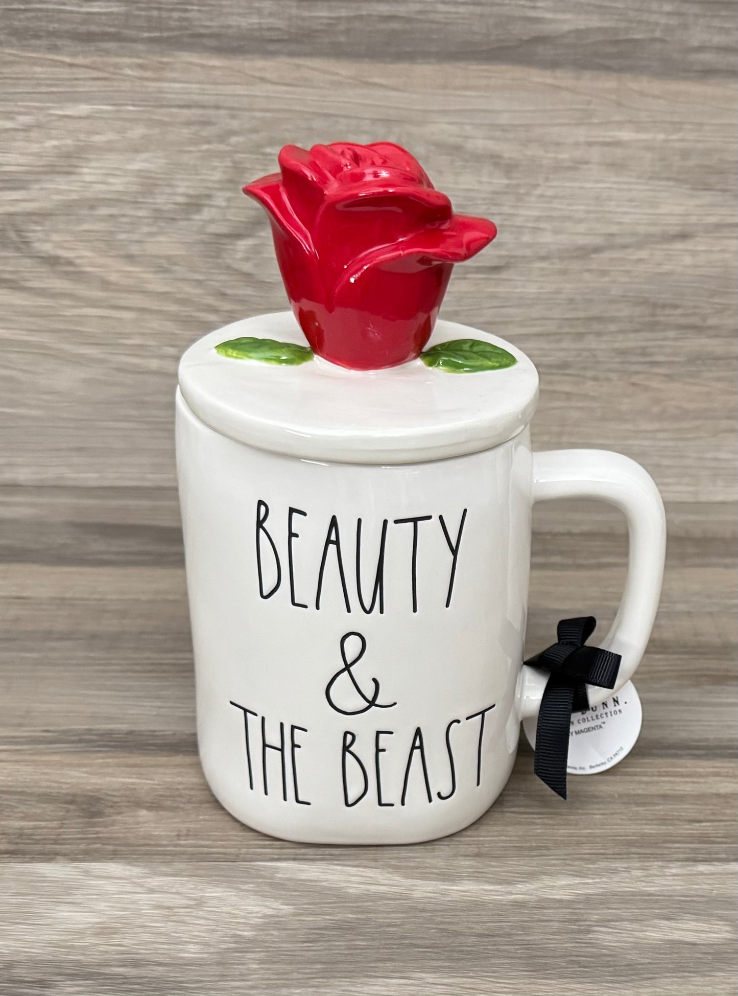 Rae Dunn Beauty and The Beast Disney Mug with Topper