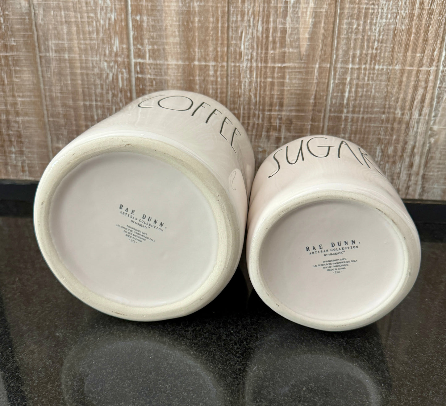 Rae Dunn Coffee and Sugar Flat Lid Canister Set