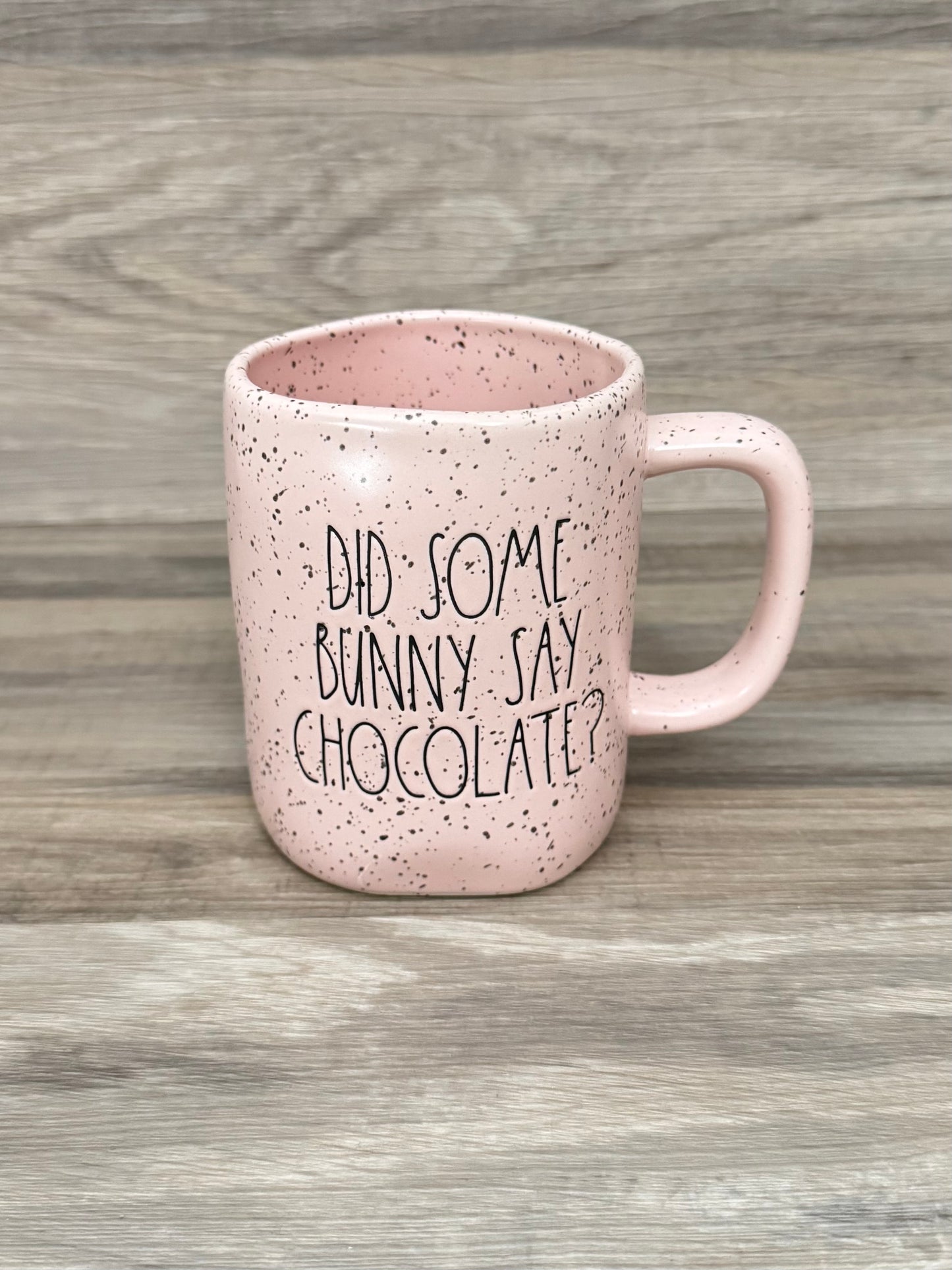 Rae Dunn Did Some Bunny Say Chocolate Speckled Mug