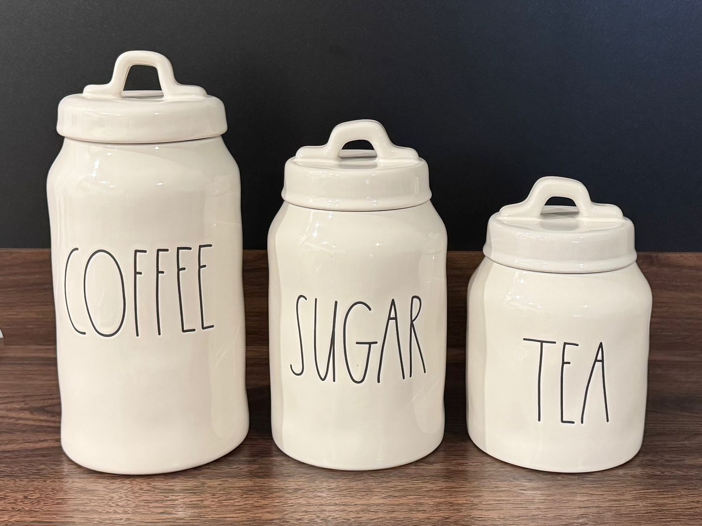 Rae Dunn Coffee Sugar Tea Canister Set