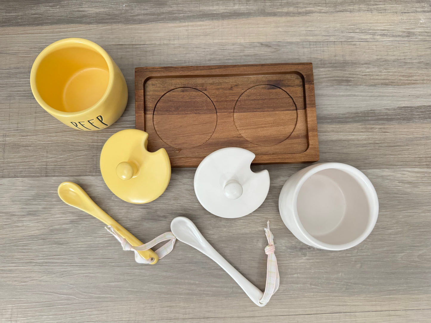 Rae Dunn Peep Peep Jar with Spoons and Tray