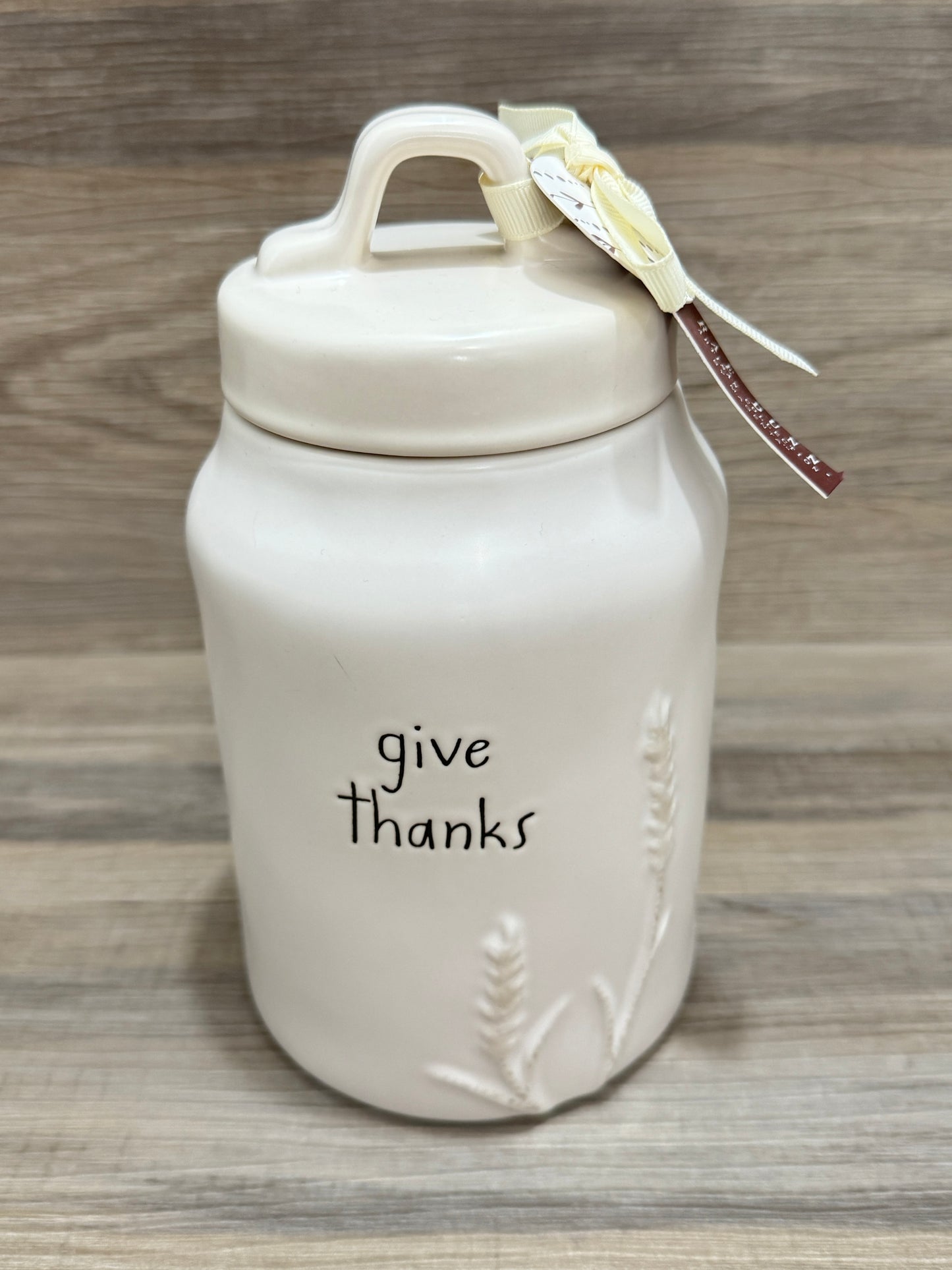 Rae Dunn Give Thanks Wheat Thanksgiving Canister