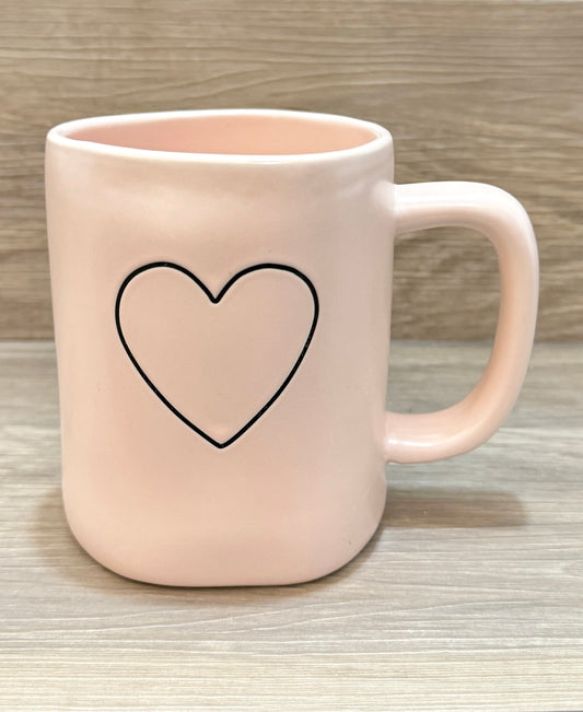 Rae Dunn Heart Pink Mug