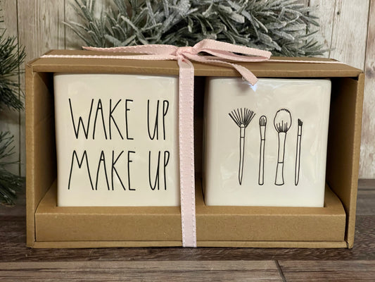Rae Dunn Wake Up Make Up Set