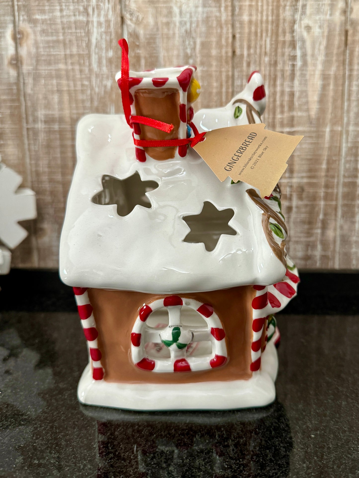 Blue Sky Gingerbread House Tea Light Candle Holder