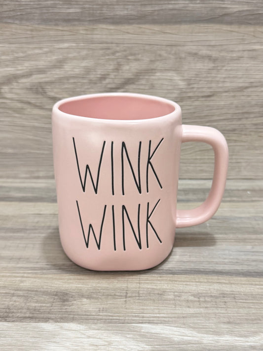 Rae Dunn Wink Wink Matte Pink Mug