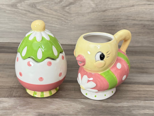 Johanna Parker Chick and Egg Sugar and Creamer