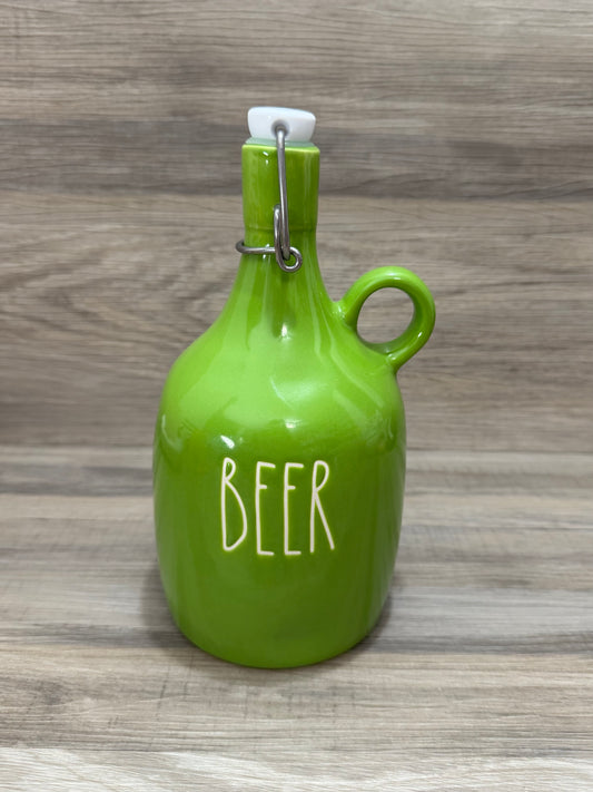 Rae Dunn Green Beer Jug
