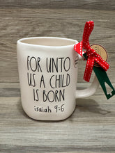 Load image into Gallery viewer, Rae Dunn For Unto Us A Child is Born Double Sided Mug
