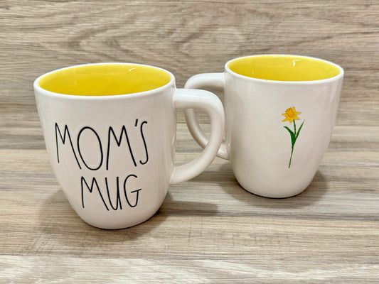 Rae Dunn Mom’s Mug Double Sided Flower Oval Mug