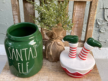 Load image into Gallery viewer, Rae Dunn Santa’s Elf Canister with Elf Legs
