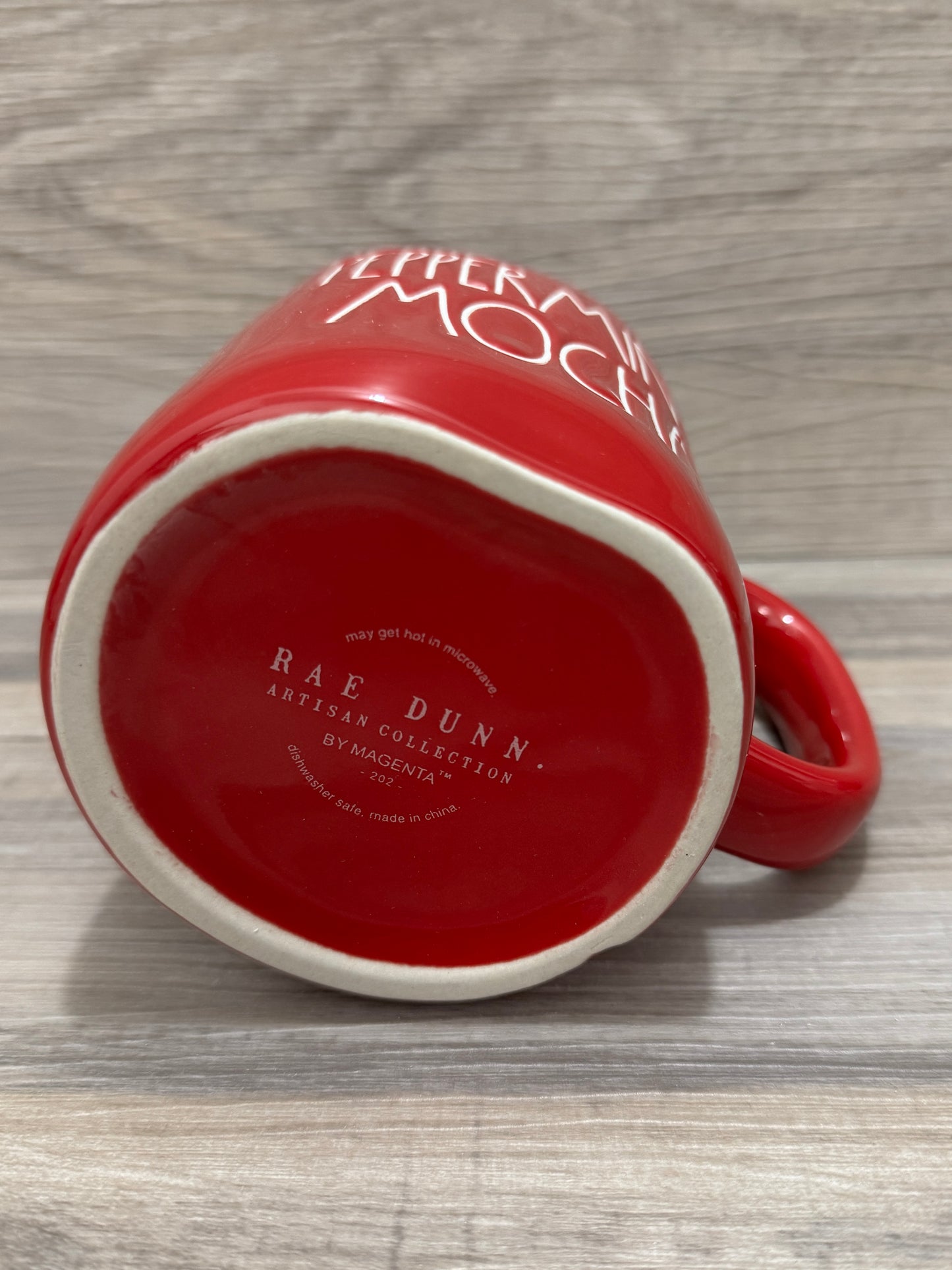 Rae Dunn Peppermint Mocha Red Mug