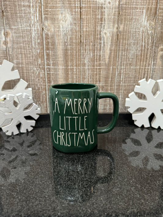 Rae Dunn A Merry Little Christmas Green Mug