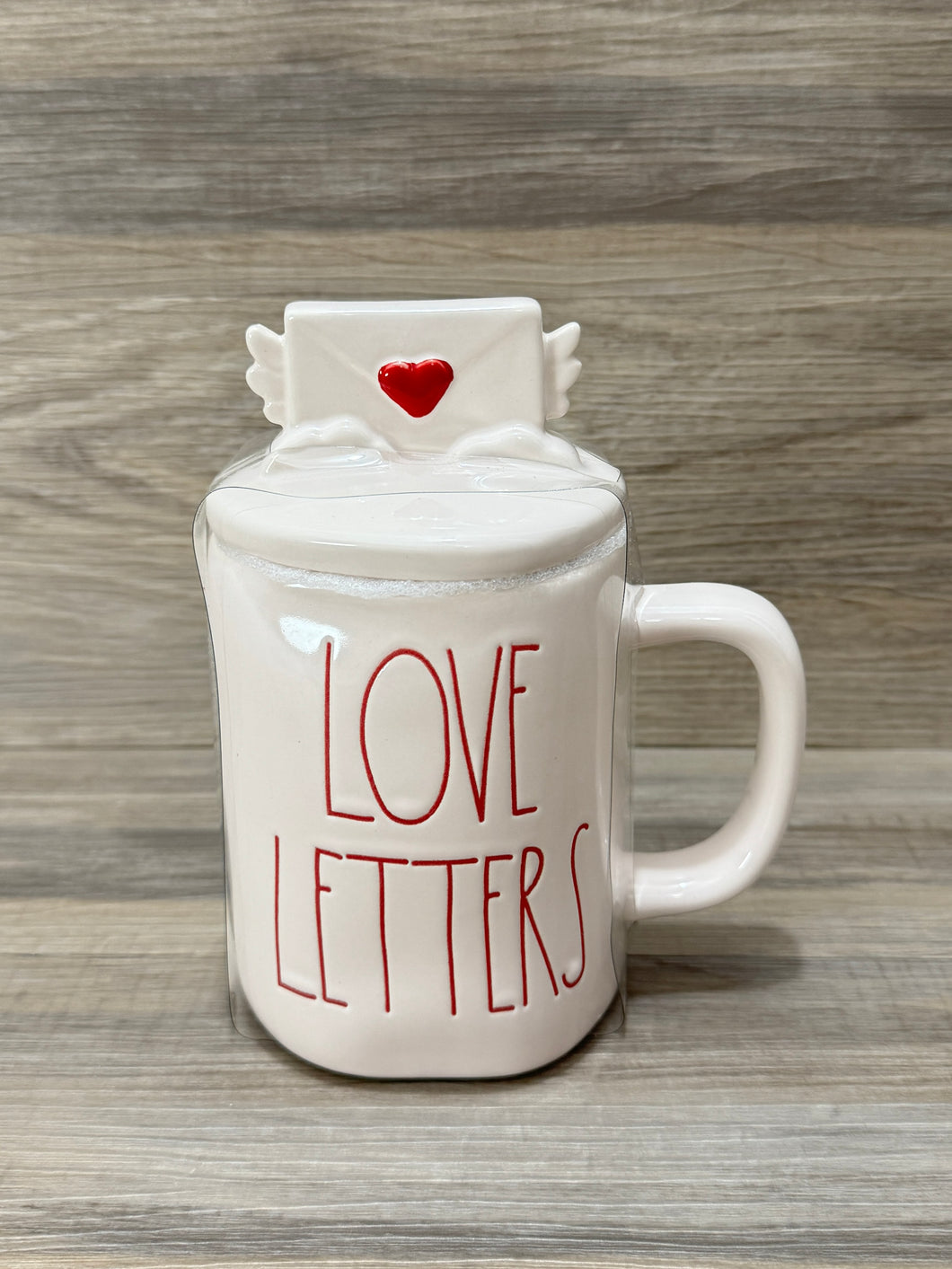 Rae Dunn Love Letters Mug with Topper