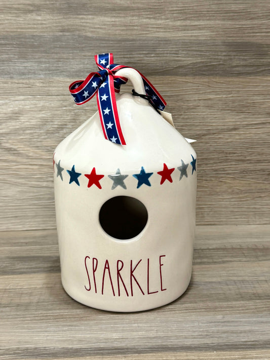 Rae Dunn Sparkle Watercolor Stars Birdhouse