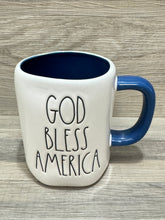 Load image into Gallery viewer, Rae Dunn God Bless America Blue Handle Mug
