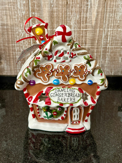 Blue Sky Gingerbread House Tea Light Candle Holder