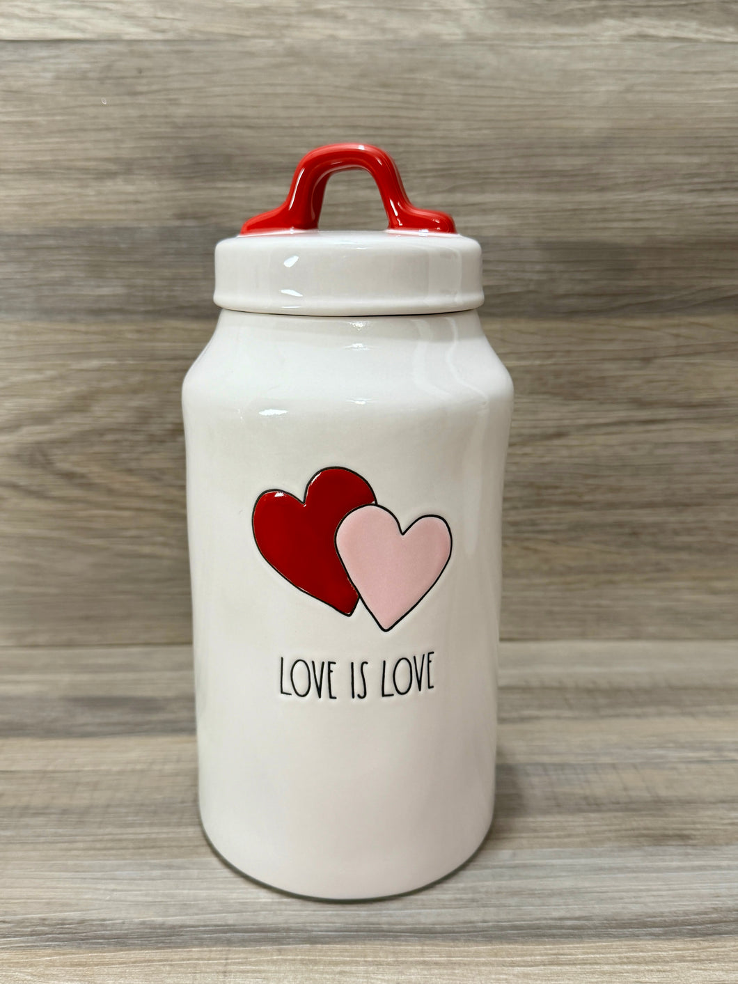 Rae Dunn Love is Love Heart Tall Canister