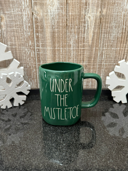 Rae Dunn Under The Mistletoe Green Mug