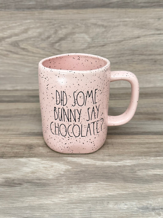 Rae Dunn Did Some Bunny Say Chocolate Speckled Mug