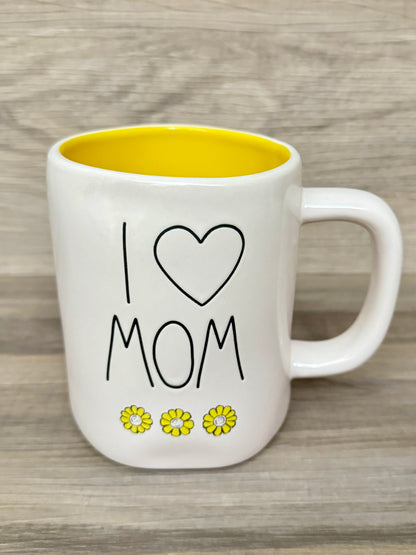 Rae Dunn I Love Mom with Flowers Mug