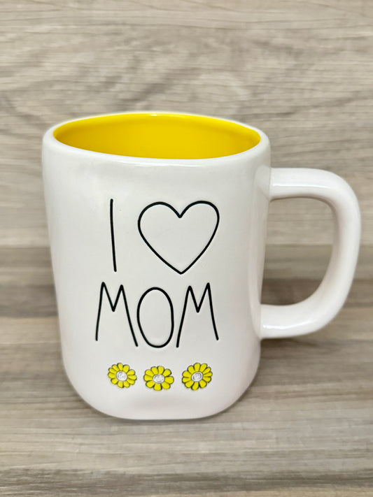 Rae Dunn I Love Mom with Flowers Mug