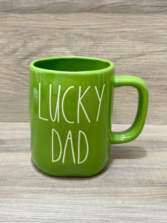 Rae Dunn Lucky Dad Green Mug