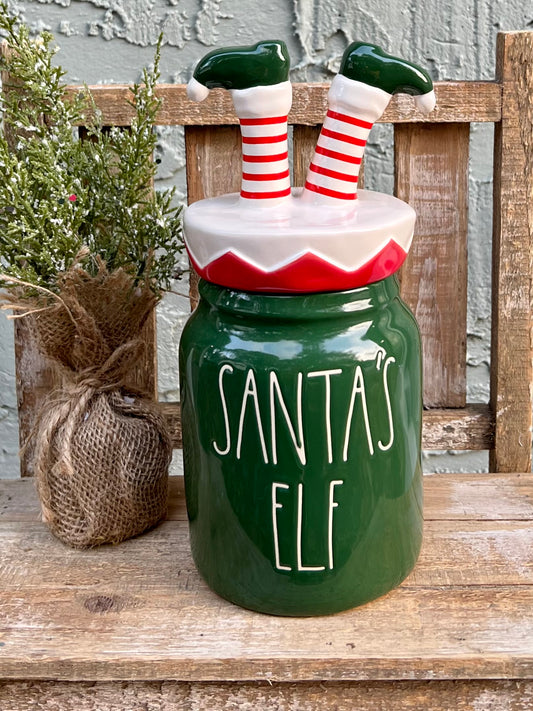 Rae Dunn Santa’s Elf Canister with Elf Legs