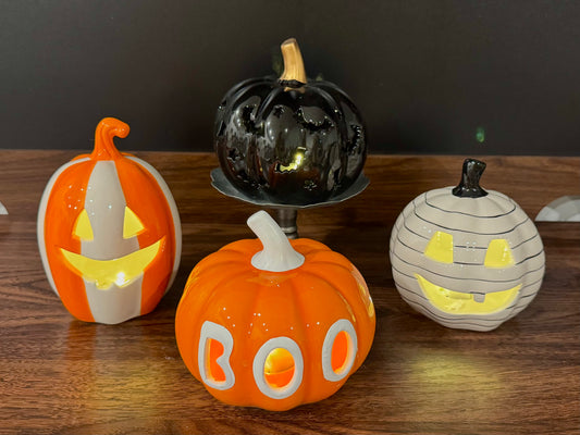 Light-Up Jack O Lantern Pumpkin Set