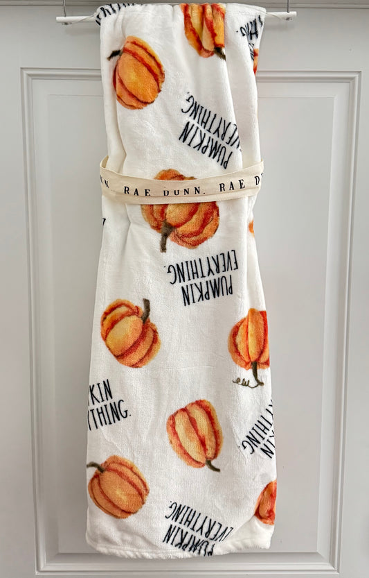 Rae Dunn Pumpkin Everything Soft Blanket