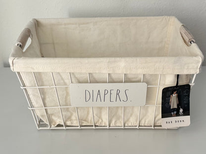 Rae Dunn Diapers Basket