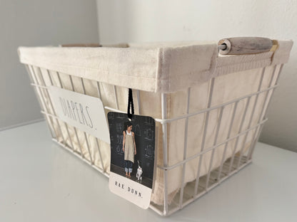 Rae Dunn Diapers Basket
