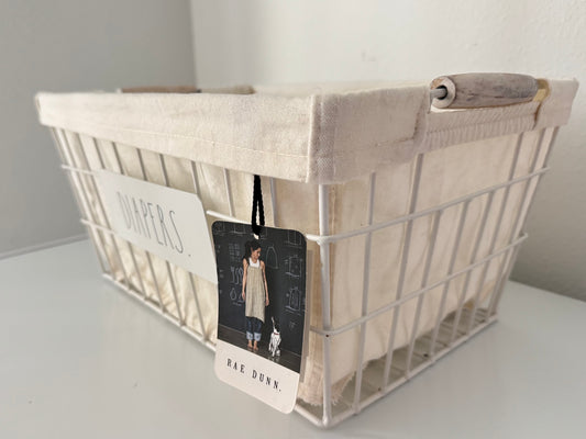 Rae Dunn Diapers Basket