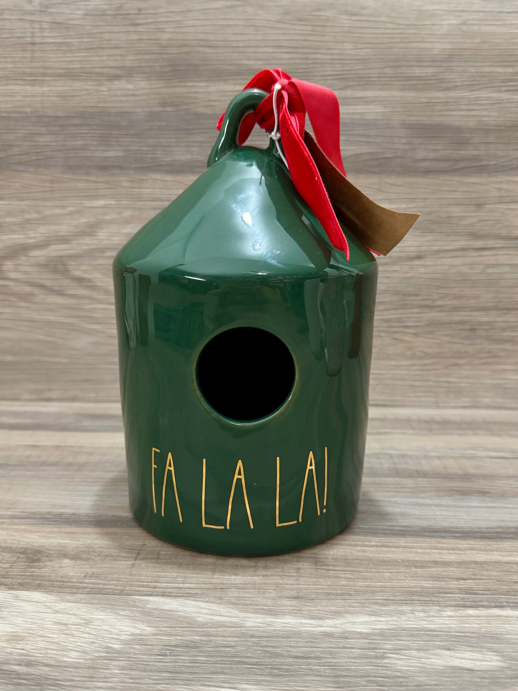 Rae Dunn Green sale FA LA LA Birdhouse