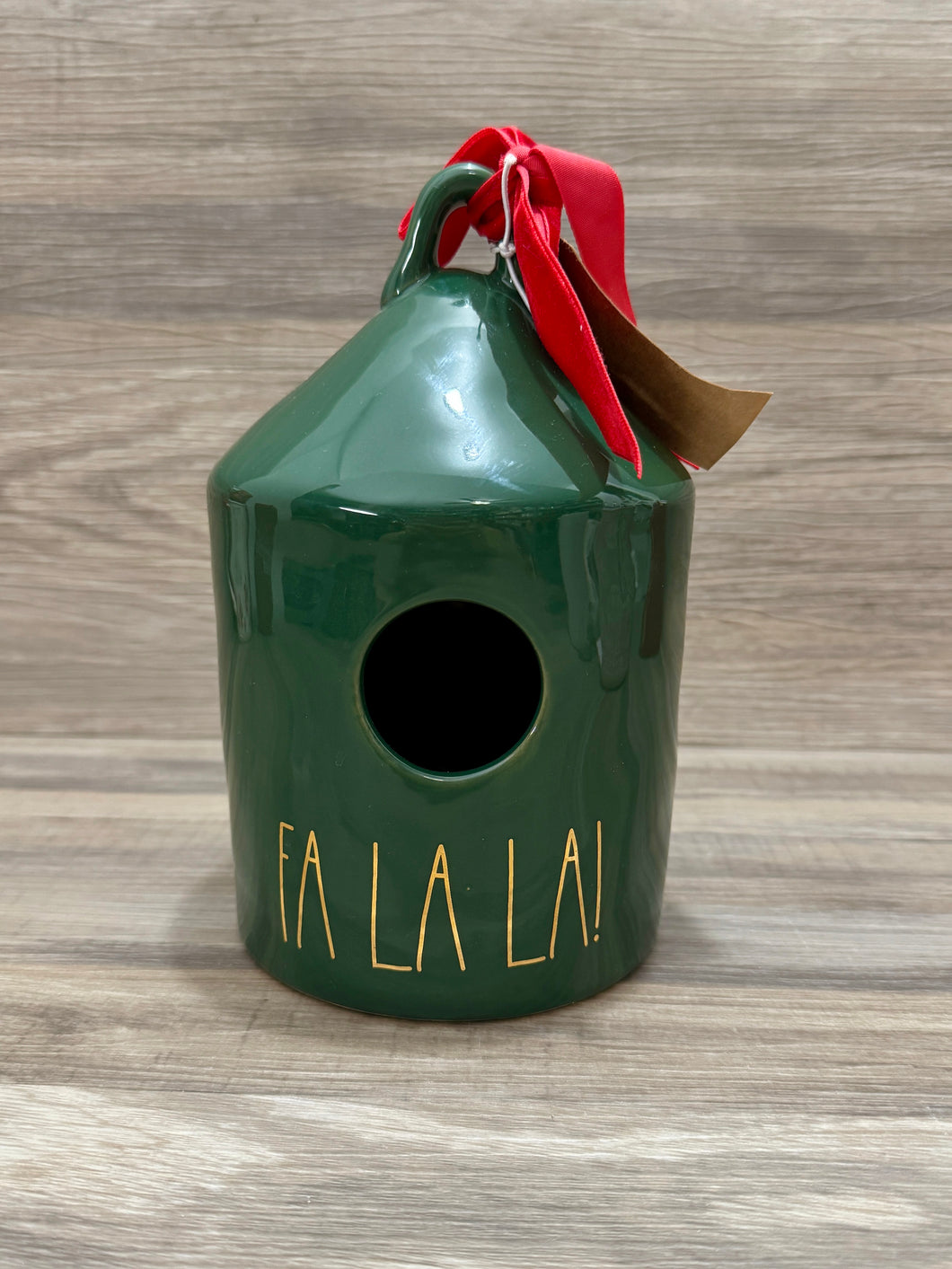 Rae Dunn Fa La La! Green Birdhouse