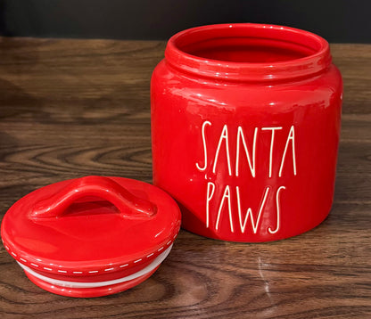 Rae Dunn Santa Paws Treats Jar