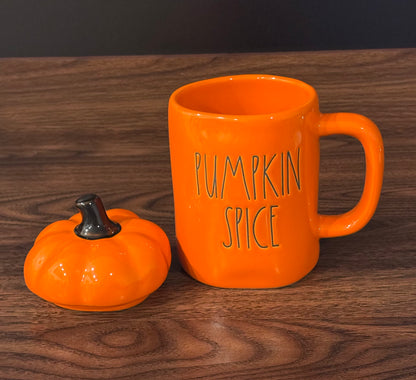 Rae Dunn Pumpkin Spice Mug With Pumpkin Lid