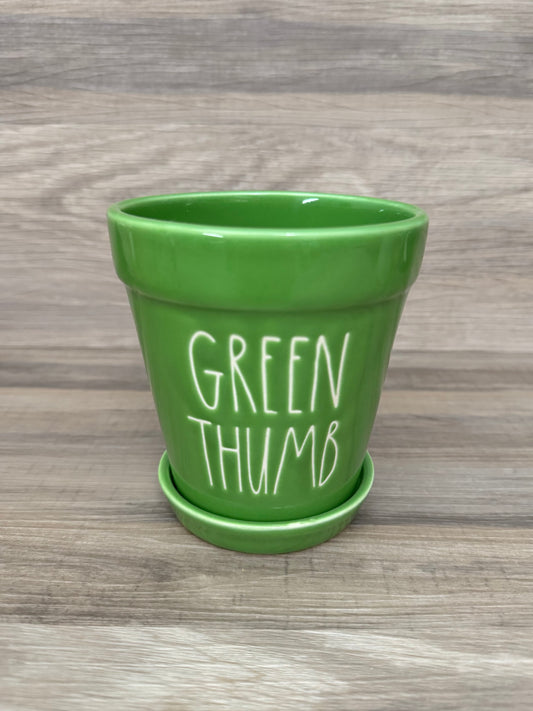 Rae Dunn Green Thumb Pot