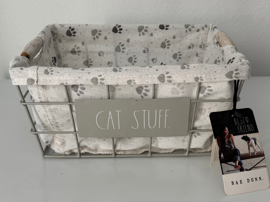 Rae Dunn Cat Stuff Small Basket
