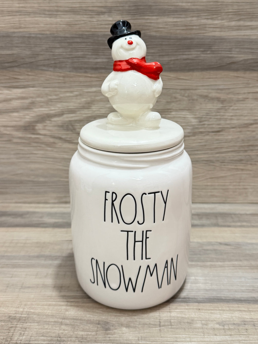 Rae Dunn Frosty The Snowman Canister with Figural Lid