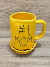 Load image into Gallery viewer, Rae Dunn #1 Mom Mug with Sunflower Topper
