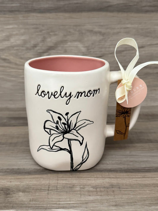 Rae Dunn Lovely Mom with Flower Mug