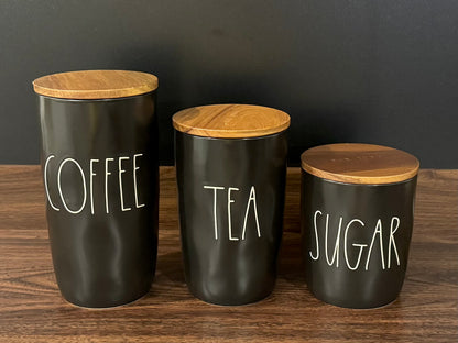 Rae Dunn Coffee Tea Sugar Cellar Set
